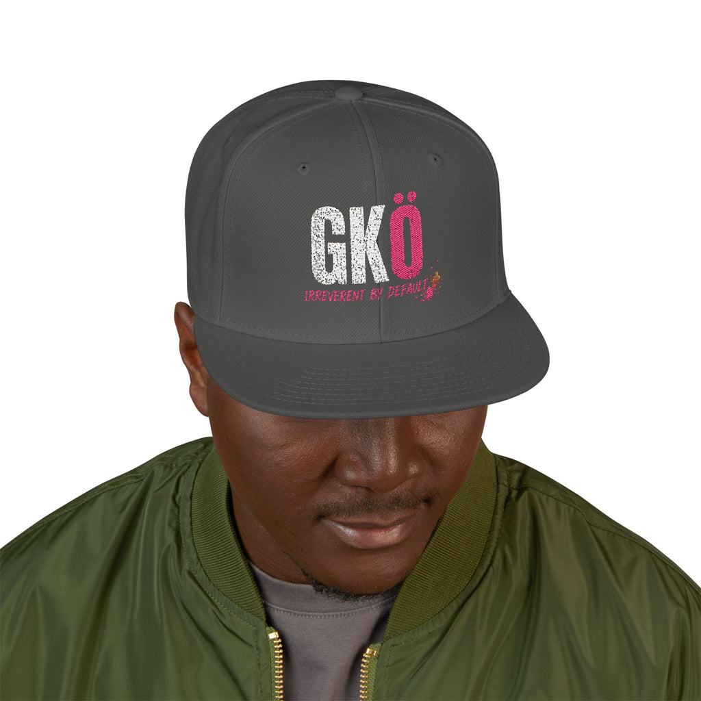 No Snapback Hat — Distressed Pink & White Embroidered Streetwear Cap