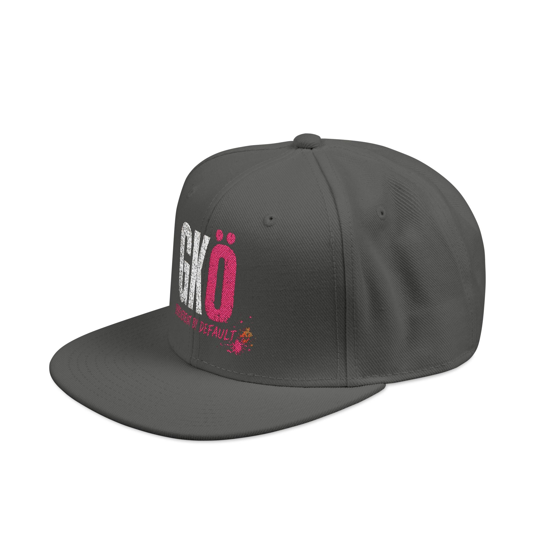 No Snapback Hat — Distressed Pink & White Embroidered Streetwear Cap