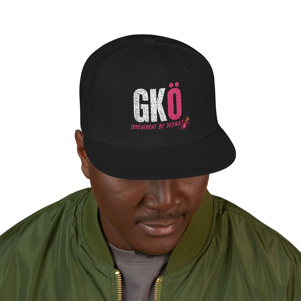 No Snapback Hat — Distressed Pink & White Embroidered Streetwear Cap